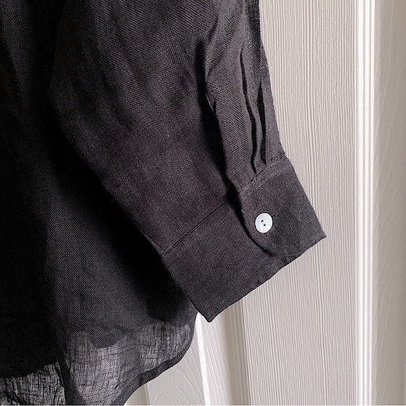 VITAMIN A ECOLINEN PLAYA BOYFRIEND SHIRT RESORT BEACH COVERUP WHIMSIGOTH Black S - Picture 9 of 11